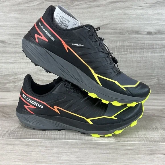 Salomon Thundercross Men's Sz 11.5 Trail Running Shoe Black Yellow Orange 472954 - Picture 7 of 10